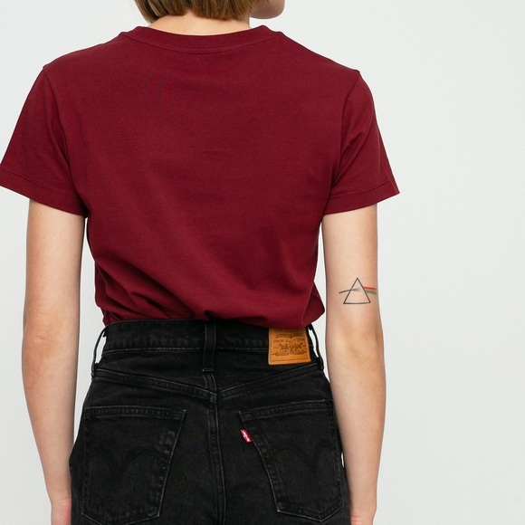 Vans Women's Burgundy Logo Tee with Leopard Print - Medium - Picture 4 of 9